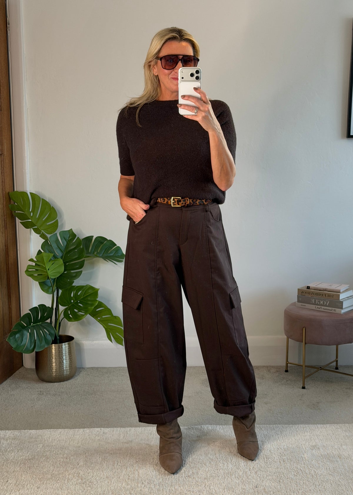 Chocolate Barrel Leg Cargo Trousers