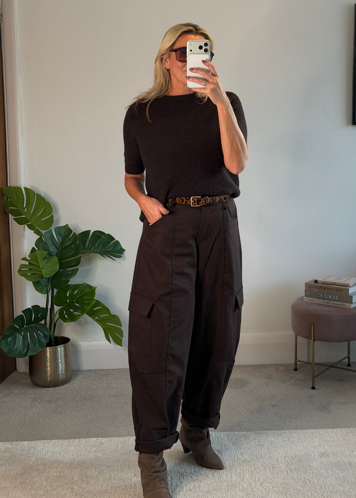 Chocolate Barrel Leg Cargo Trousers