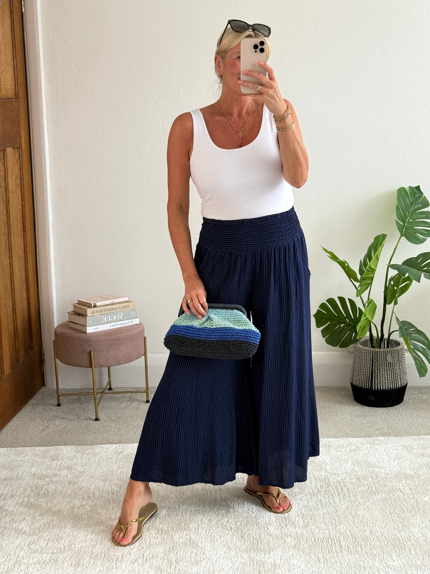 Navy Stripe Palazzo Culottes