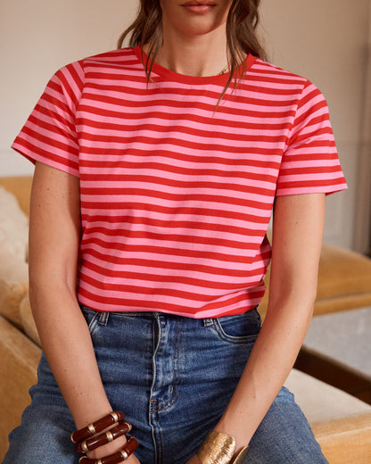 Pink/Red Stripe Classic T-Shirt