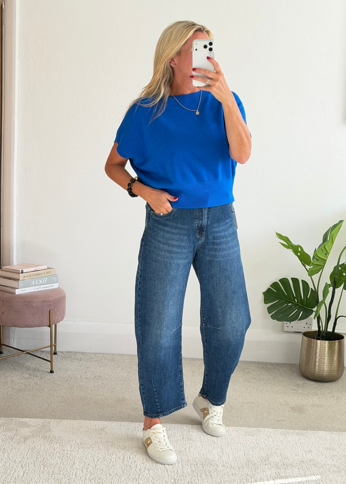 Cobalt S/Sleeve Batwing Jumper