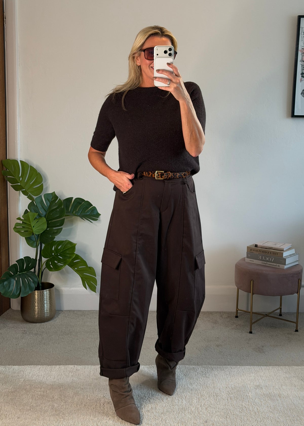 Chocolate Barrel Leg Cargo Trousers