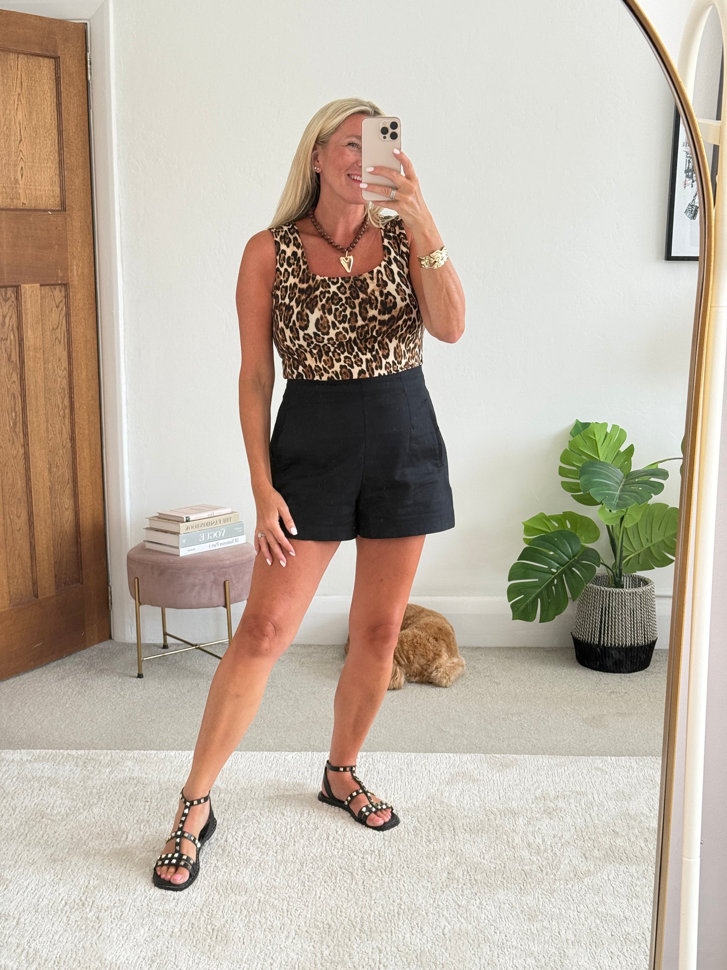 Leopard Scoop Neck Top