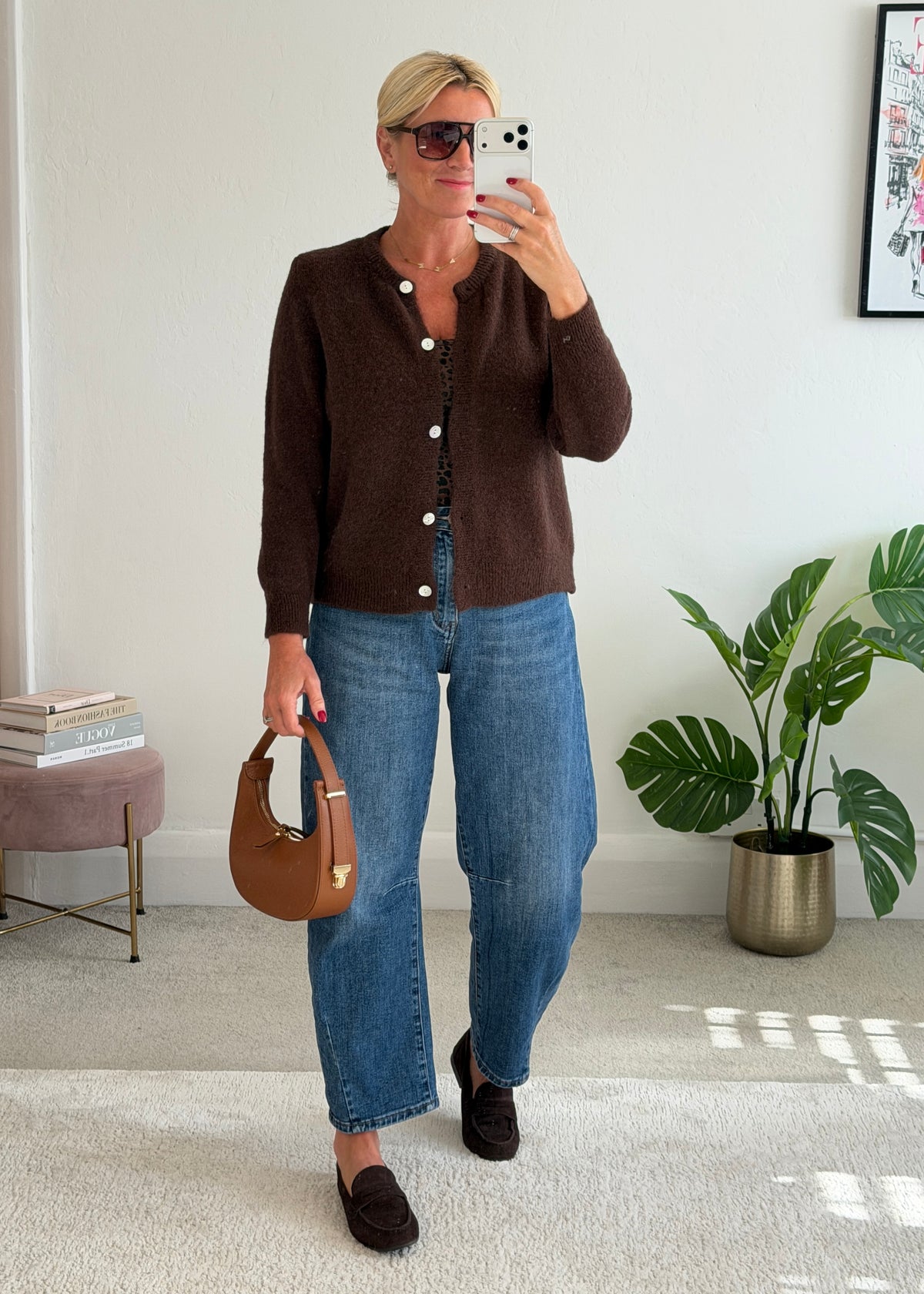 Chocolate Alpaca Mix Button Cardigan