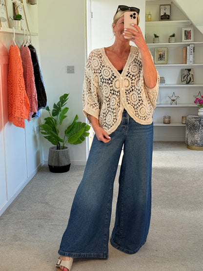 Stone Circle Design Crochet Cardigan