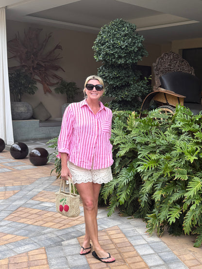 Pink/Red Stripe Cotton Shirt