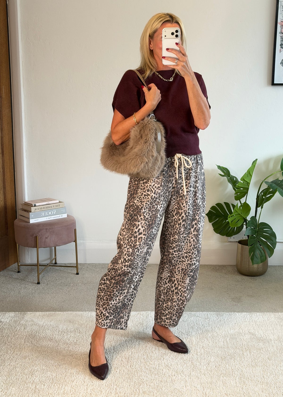 Small Leopard Print Barrel Joggers