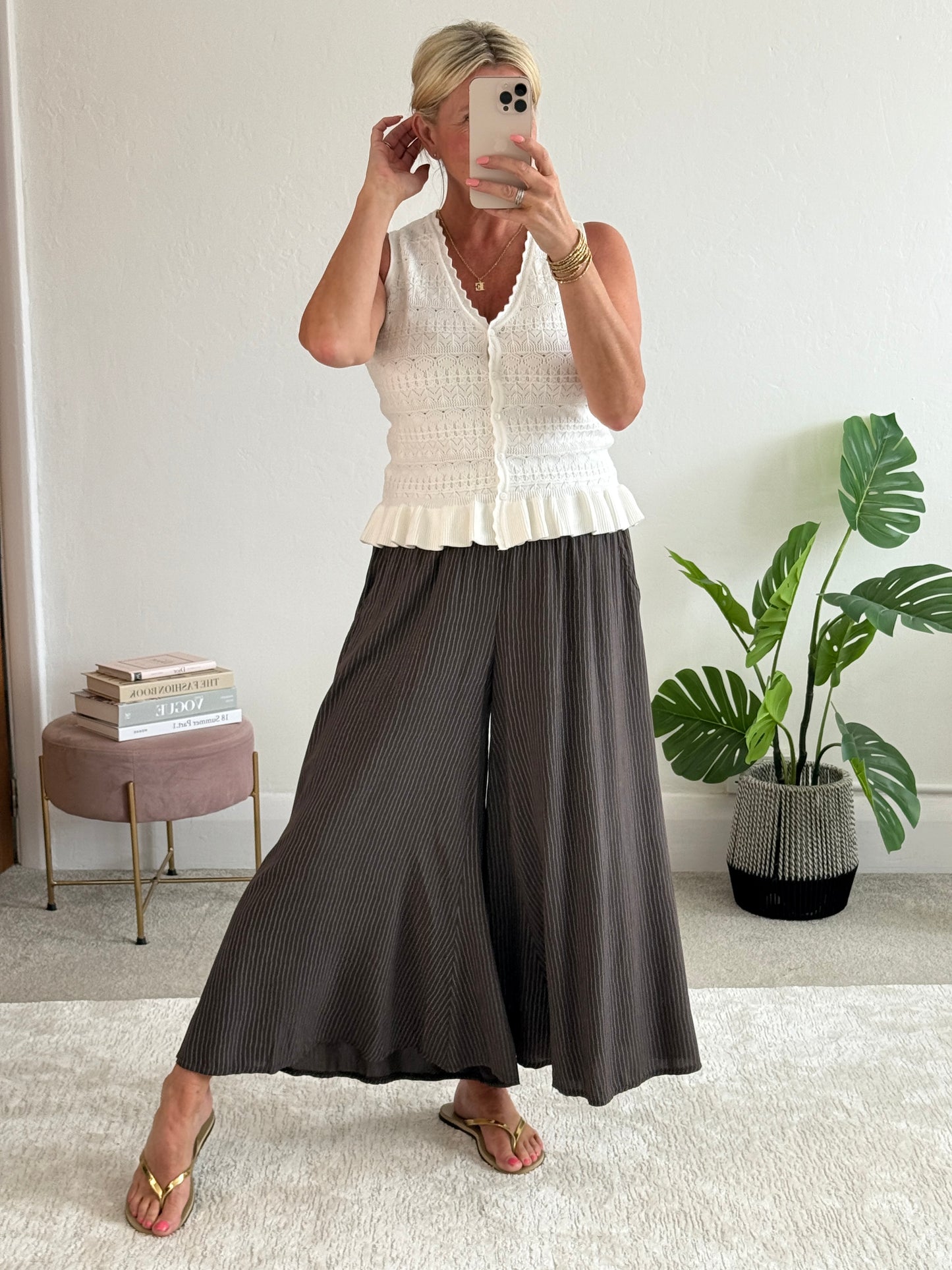 Chocolate Stripe Palazzo Culottes