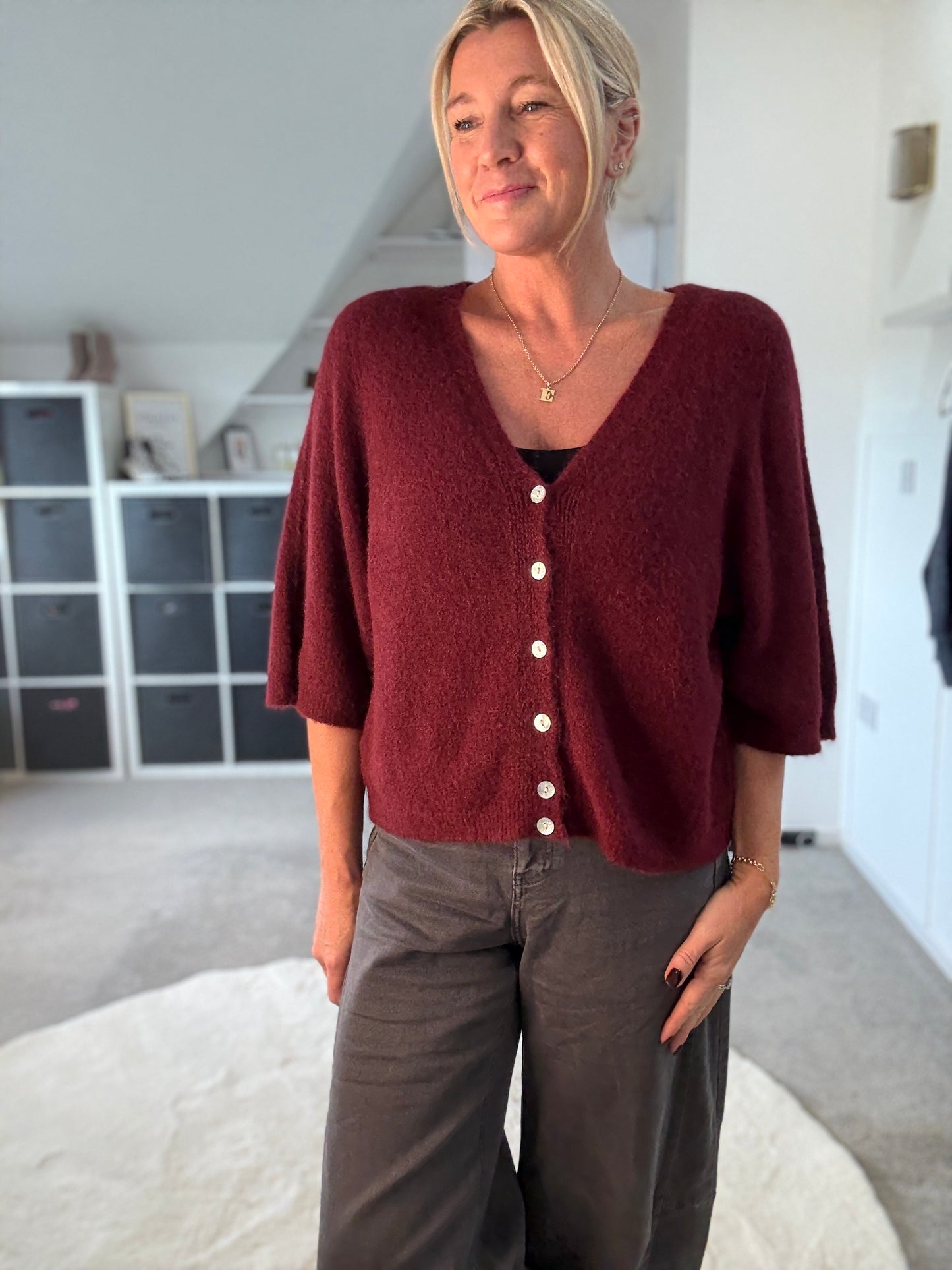 Half Sleeve Alpaca Mix Cardigan | 3 Colours