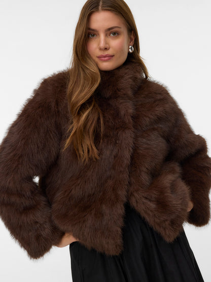 Chocolate Monroe Faux Fur Jacket
