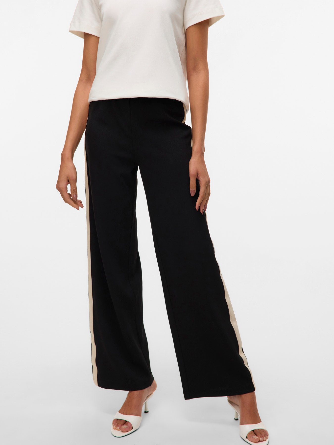 Berlin Black Panel Wide Leg Trousers