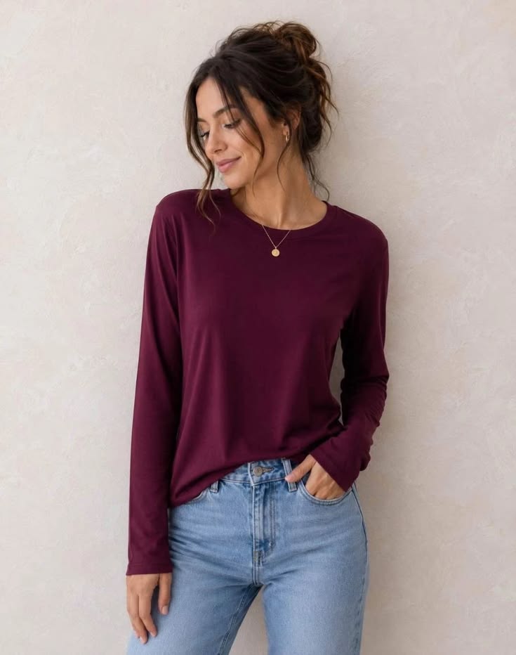 Chocolate Cotton L/Sleeve T-Shirt