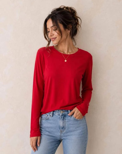 Chocolate Cotton L/Sleeve T-Shirt