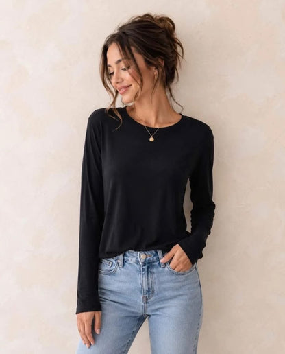 Chocolate Cotton L/Sleeve T-Shirt