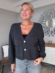 Dark Grey 2 Button Cardigan