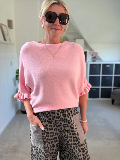 Frill Sleeve Batwing Jumper