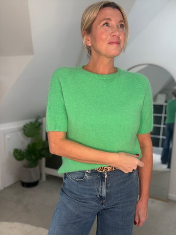 Green Fluffy S/S Jumper