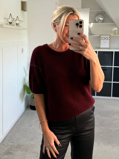 Mocha Fluffy S/S Jumper