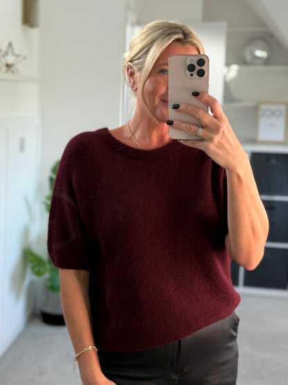 Mocha Fluffy S/S Jumper