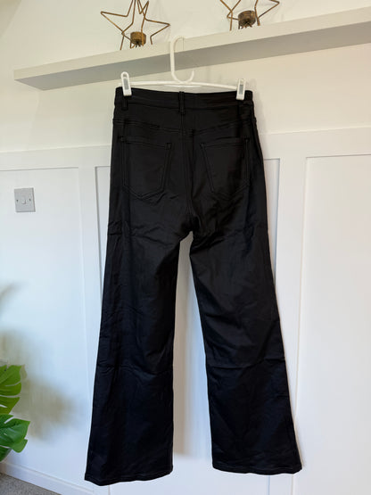 Black Melly & Co Flared Pleather Jeans