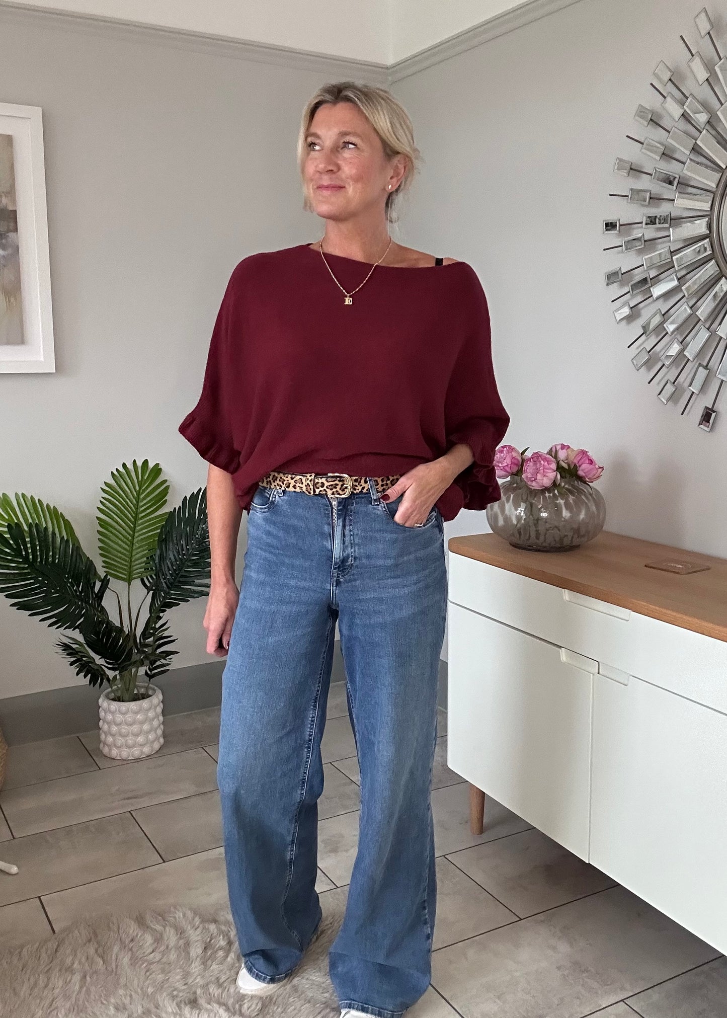 Frill Sleeve Batwing Jumper | Lots of colours
