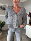 Grey Sequin Knitted Cardigan