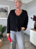 Grey Sequin Knitted Cardigan