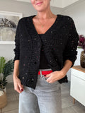 Grey Sequin Knitted Cardigan