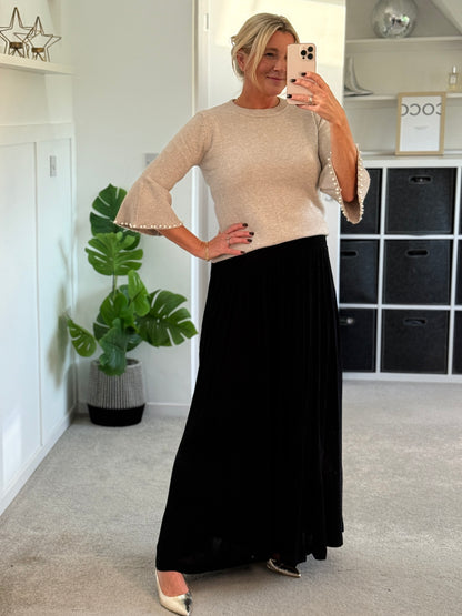 Black Palazzo Wide Leg Trousers