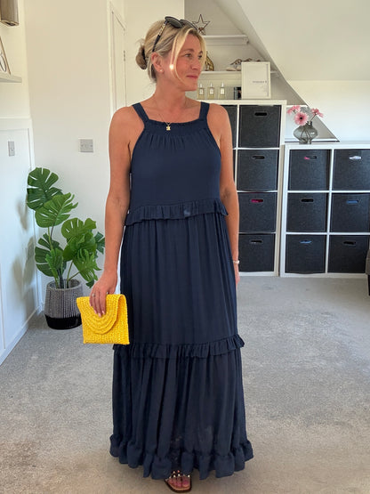 Navy Chloe Boho Maxi Dress