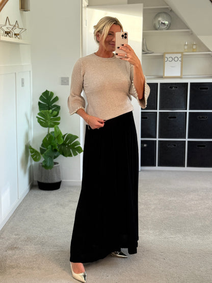 Black Palazzo Wide Leg Trousers