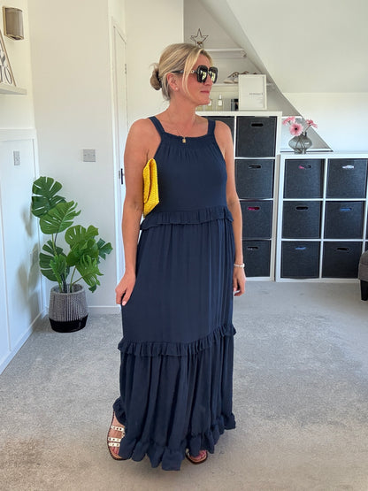 Navy Chloe Boho Maxi Dress