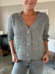 Grey Sequin Knitted Cardigan