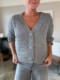 Grey Sequin Knitted Cardigan