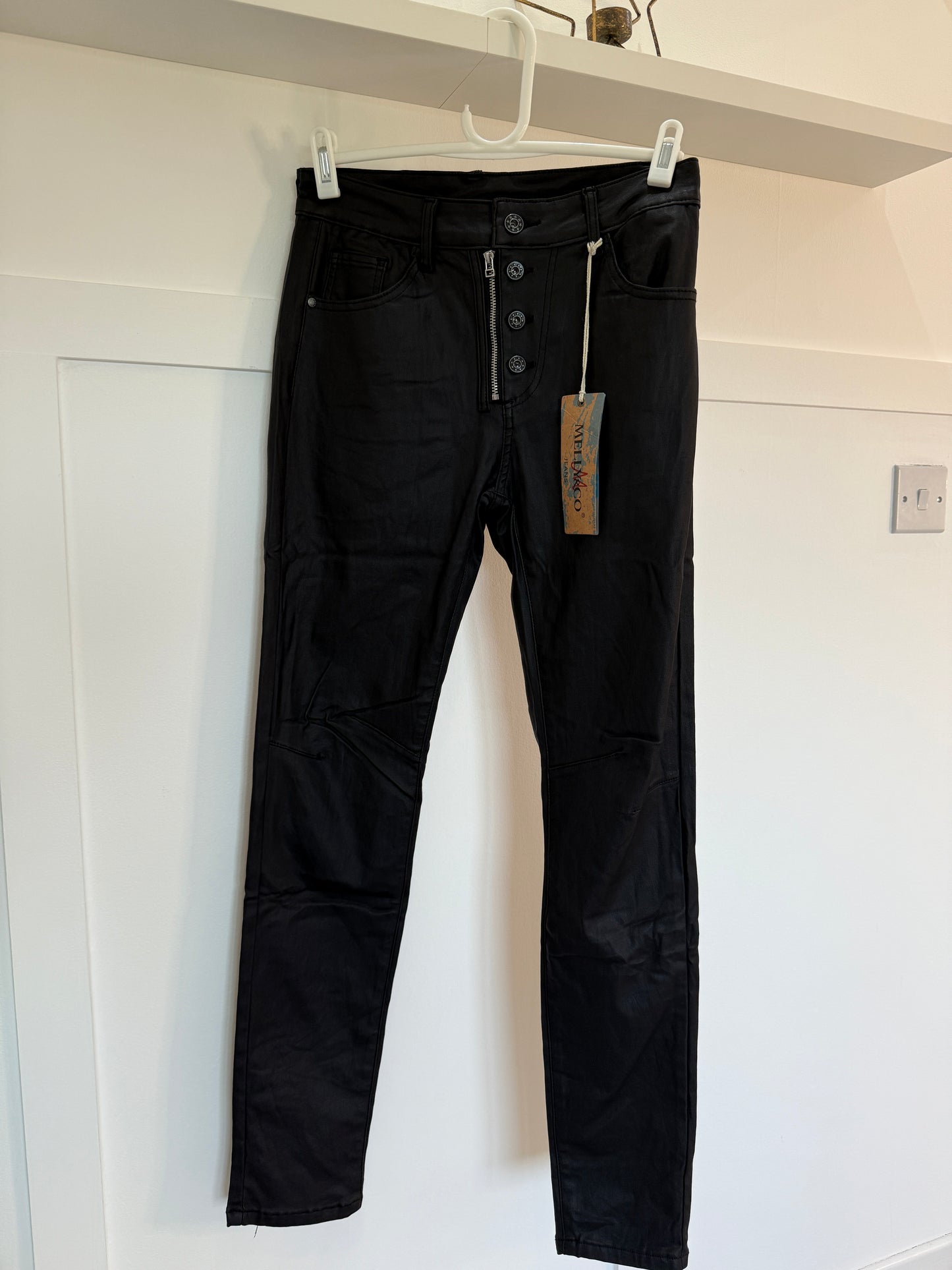 Black Melly & Co Pleather Jeans