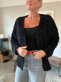 Black Sequin Knitted Cardigan