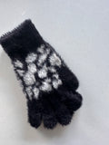 Black Leopard Fluffy Gloves