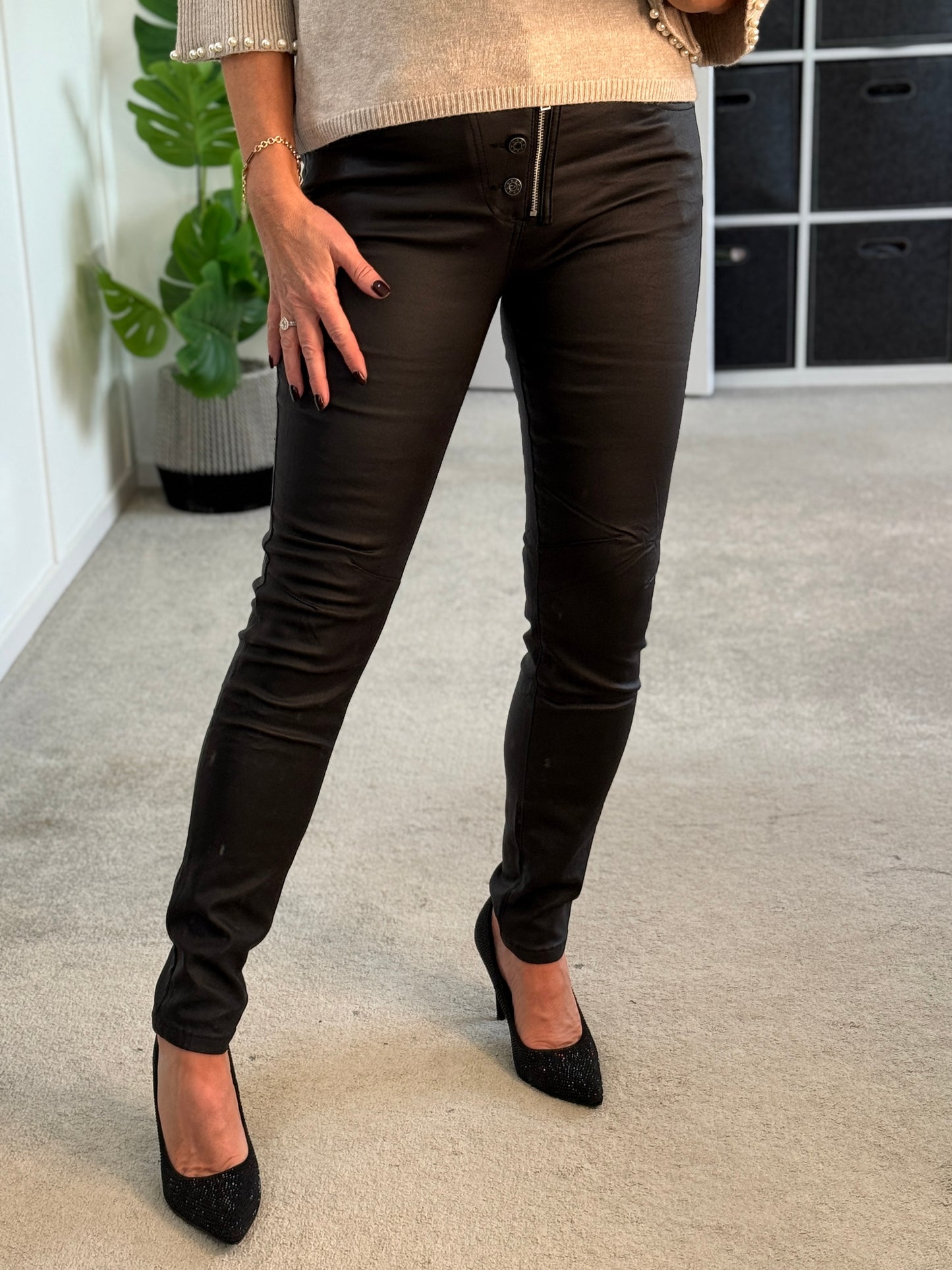 Brown Melly & Co Pleather Jeans