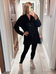 Champagne Gold Sequin Long Classic Shirt