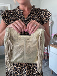 Silver Fringed Cross Body Bag