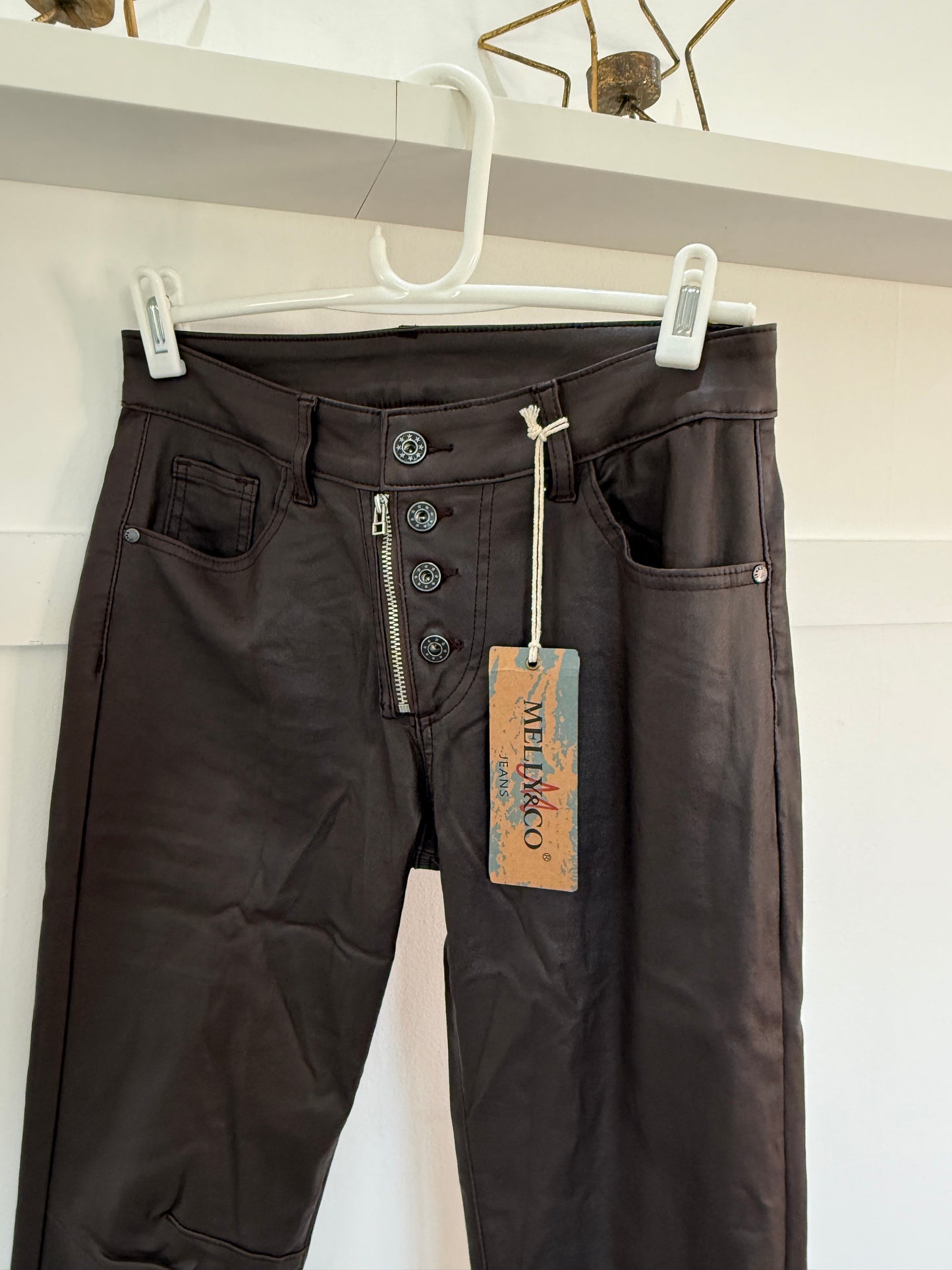 Brown Melly & Co Pleather Jeans