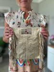 Gold Fringed Cross Body Bag