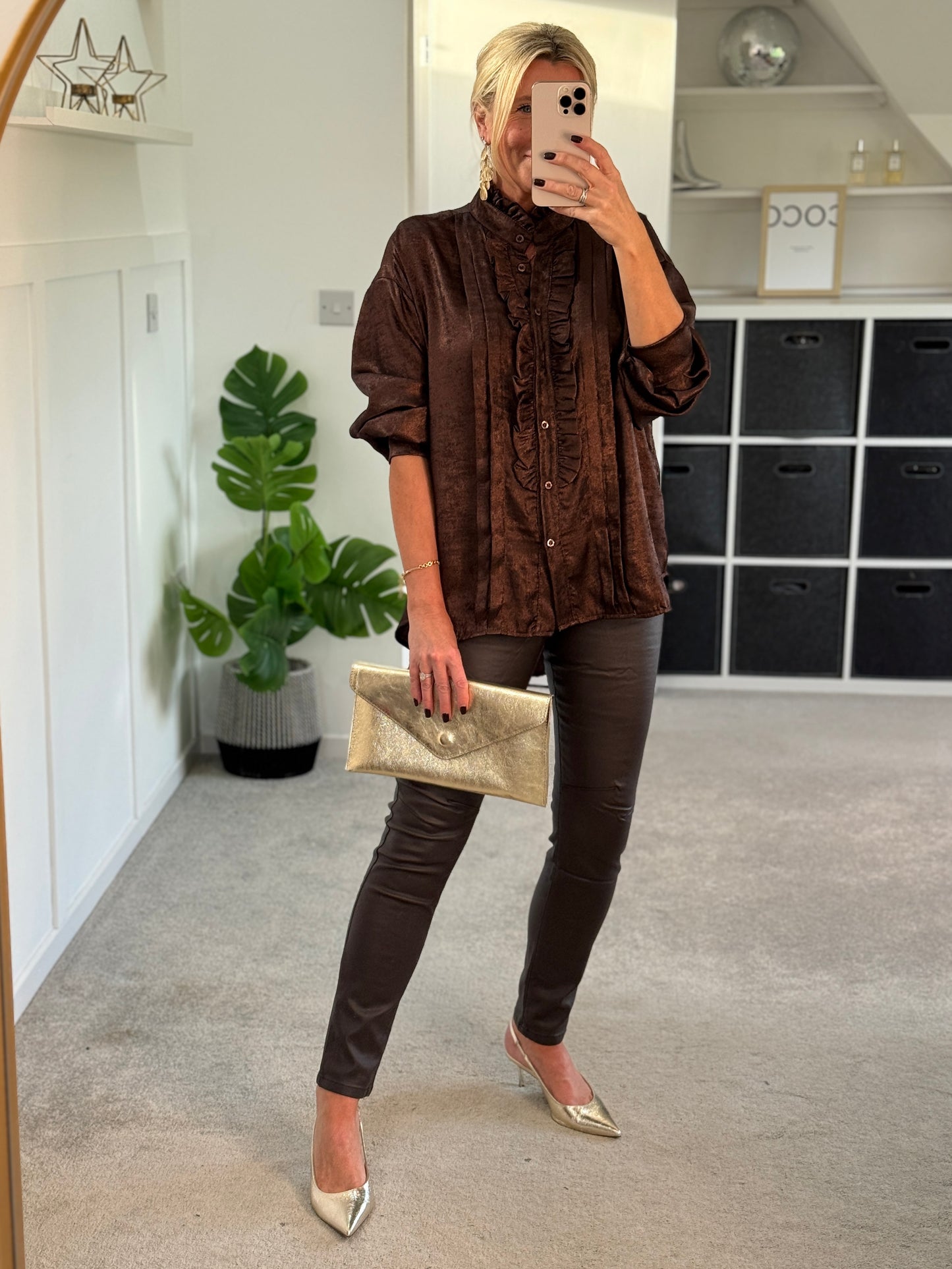 Brown Melly & Co Pleather Jeans