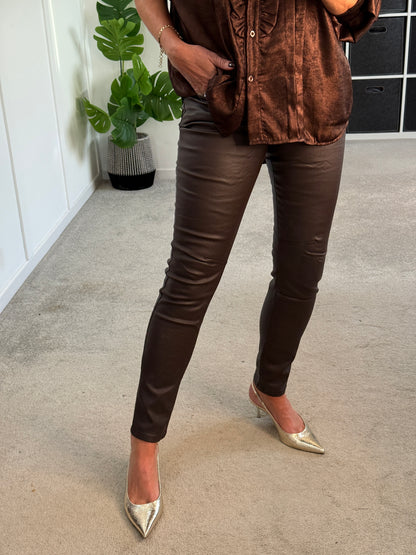 Brown Melly & Co Pleather Jeans