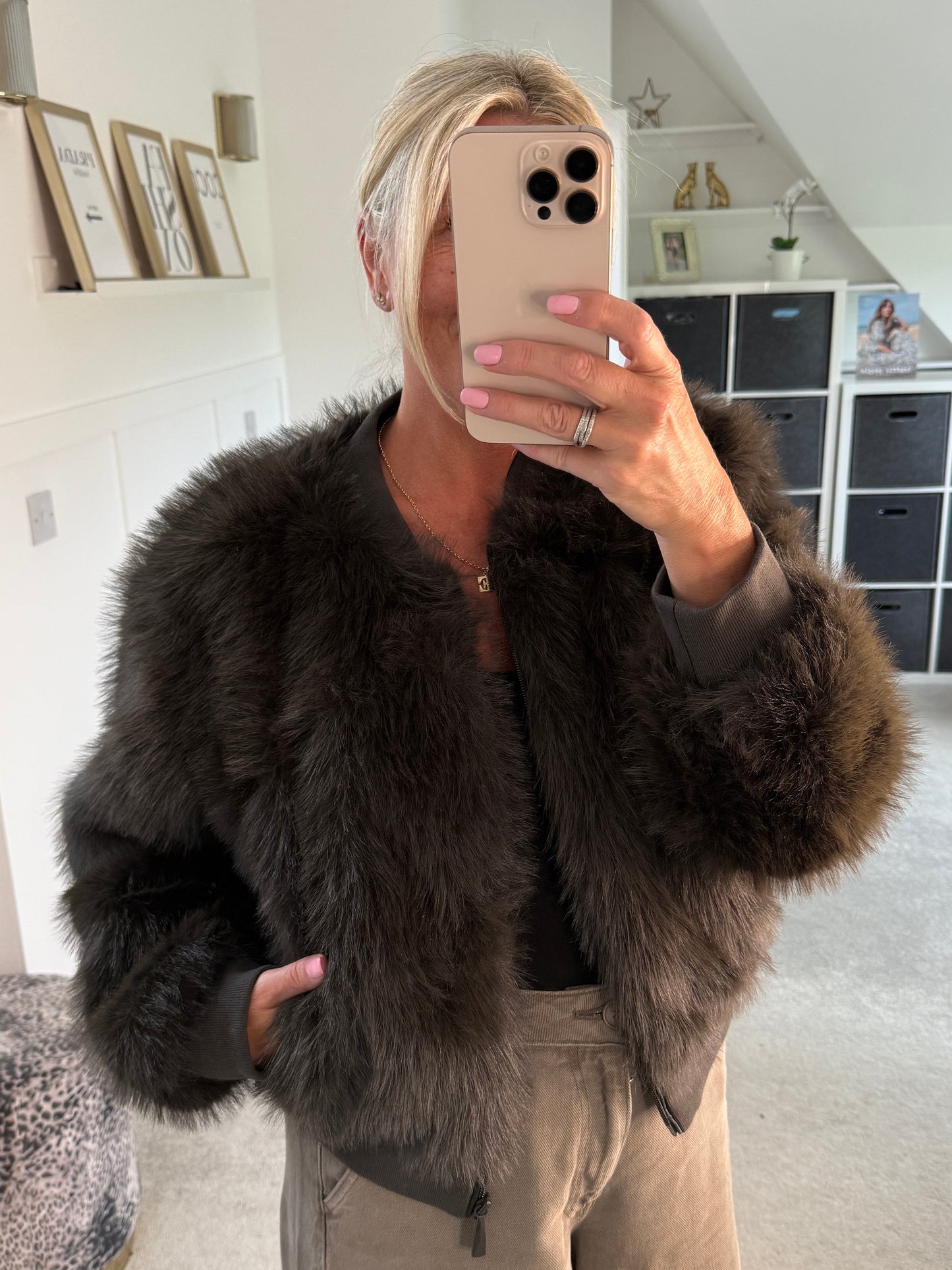 Manny Phantom Faux Fur Bomber Jacket