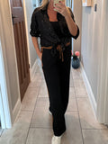 Champagne Gold Sequin Long Classic Shirt