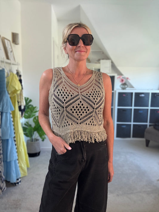 Gold Crochet Bella Top