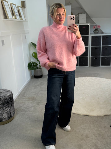 Light Pink High Neck Cosy Jumper