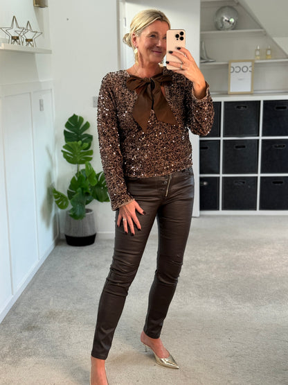 Brown Melly & Co Pleather Jeans