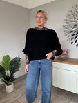 Black Frill Sleeve Jumper